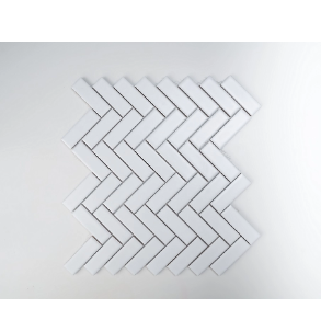 1X3 WHITE HERRINGBONE MATTE PORCELAIN MOSAIC - porcelain tile